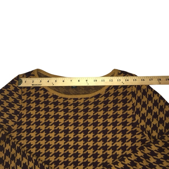ANN TAYLOR Factory Houndstooth Gold Brown Sweater - Women’s XL - Picture 5 of 15